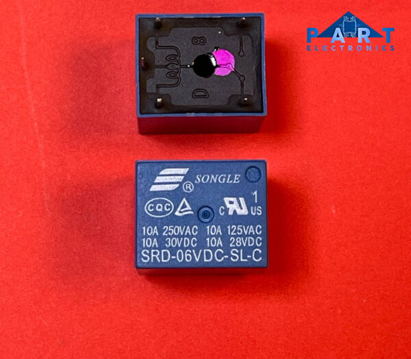 رله ي ٦ ولت ٥ پايه ١٠ آمپر